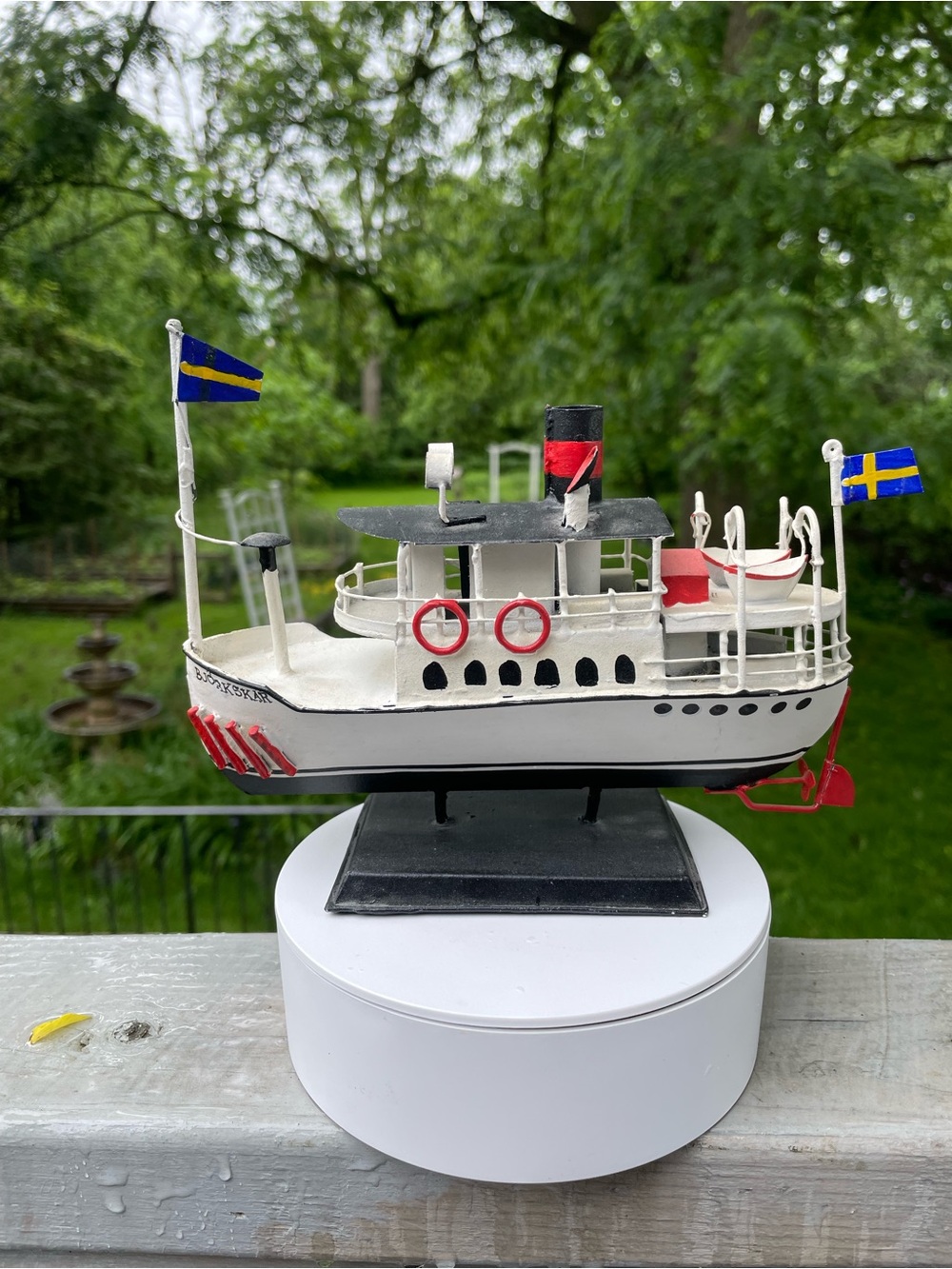 Vintage Handmade Tin Boat Sweden